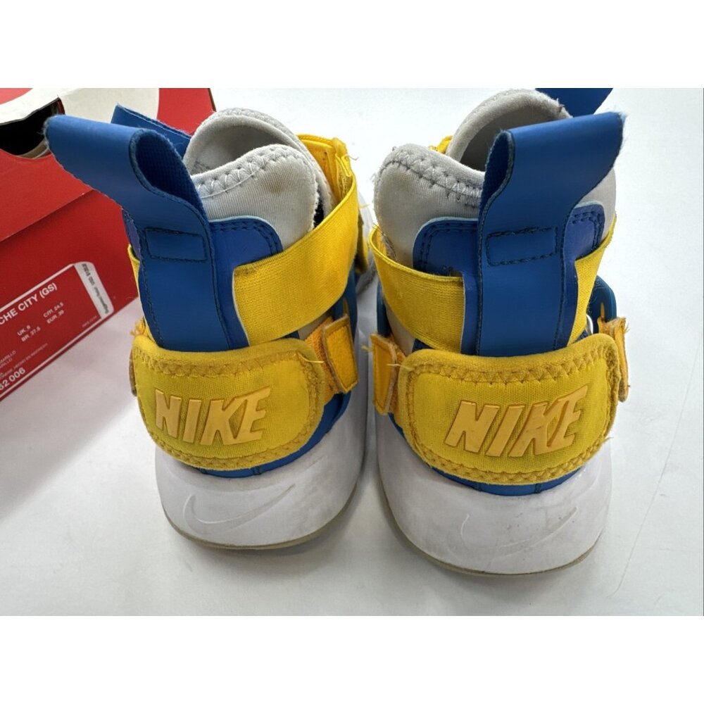 Nike Huarache City GS Athletic Shoes Youth Boys 6.5Y Blue Yellow Sneakers in Box - Picture 3 of 11